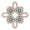 14K Rose Chatham Created Alexandrite and .17 CTW Diamond Clover Pendant Ref 14131440